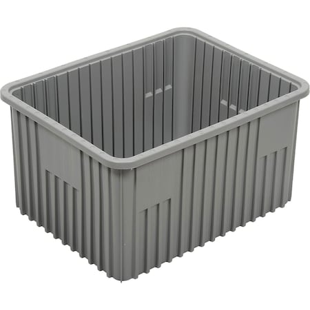 Quantum Storage Systems Divider Box, Polypropylene, Gray, 12 in H, 17-1/2 in W, 22-1/2 in L DG93120GY